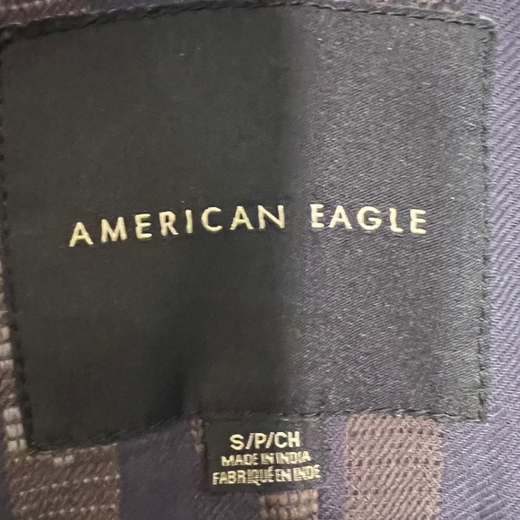 American Eagle | Blue Geometric Aztec Pattern Blazer Cardigan Jacket - Picture 8 of 9